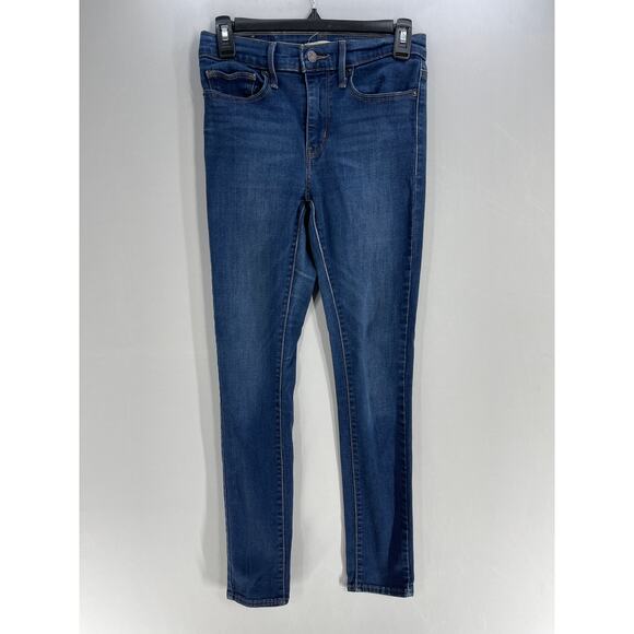 Levis Slimming Skinny Jeans Womens Size 27 Dark Blue Denim Minimalist Capsule - Picture 1 of 8